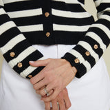 Paige Stripe Sailor Collar Cardigan