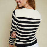 Paige Stripe Sailor Collar Cardigan