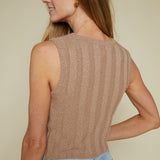 Bradyn Rib Sweater Cropped Tank - Iced Coffee