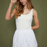 Nora Bubble Hem Mini Skirt - White