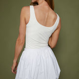 Nora Bubble Hem Mini Skirt - White