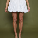 Nora Bubble Hem Mini Skirt - White