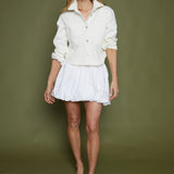 Nora Bubble Hem Mini Skirt - White