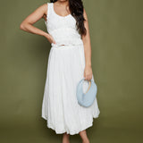 Mindee Eyelet Bubble Hem Maxi Skirt