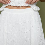 Mindee Eyelet Bubble Hem Maxi Skirt