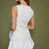 Nora Bubble Hem Mini Skirt - White