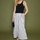 Lala Mixed Media Striped Maxi Dress