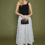 Lala Mixed Media Striped Maxi Dress