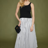 Lala Mixed Media Striped Maxi Dress