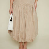Kia Drop Waist Bubble Hem Midi Skirt