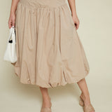 Kia Drop Waist Bubble Hem Midi Skirt