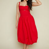 Charlotte Bubble Hem Midi Dress