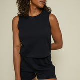 Lyra Jersey Muscle Tank - True Black