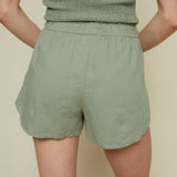Ravina Relaxed Linen Shorts - Avocado