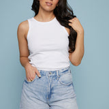 Yori Rib Knit Tank - White