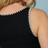 Kane Whipstitch Rib Knit Tank - Black