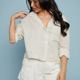 Shay Cotton Gauze Striped Shirt