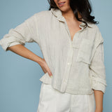 Shay Cotton Gauze Striped Shirt