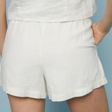 Colby High Rise Linen Shorts - White