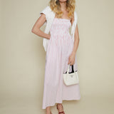 Skylar Smocked Bodice Midi Dress - Ruby Stripe