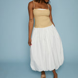 Whitney Two Tone Bubble Hem Midi Dress