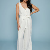 Sadie Tie-Waist Linen Jumpsuit