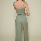 Erika Smocked Linen Crop Top