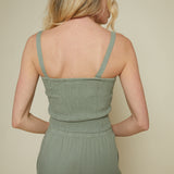 Erika Smocked Linen Crop Top