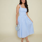 Maybell Gingham Scalloped Midi Dress