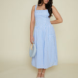 Maybell Gingham Scalloped Midi Dress