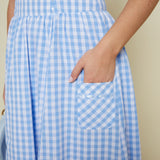 Maybell Gingham Scalloped Midi Dress