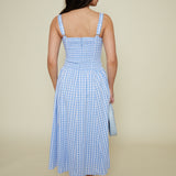 Maybell Gingham Scalloped Midi Dress