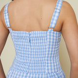 Maybell Gingham Scalloped Midi Dress