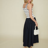 Jojo Navy Striped Top Midi Dress
