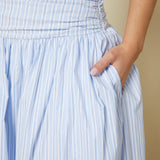 Makenna Drop Waist Stripe Midi Dress