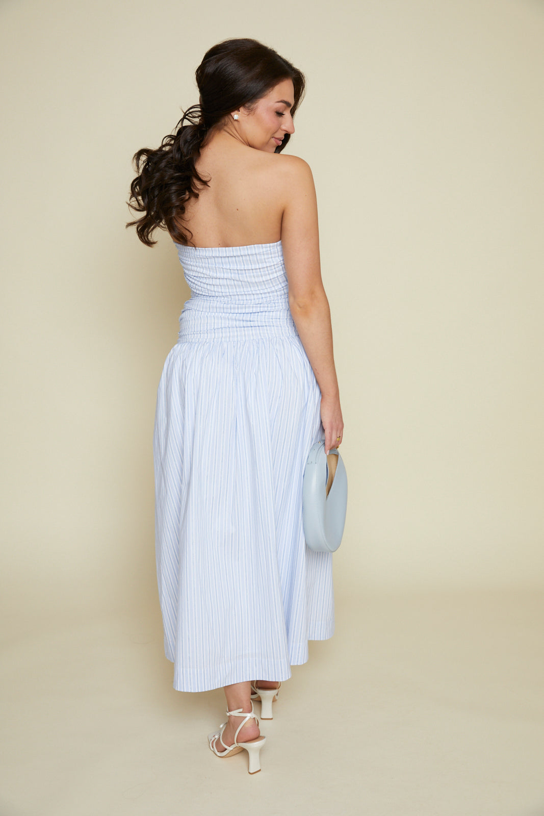 Makenna Drop Waist Stripe Midi Dress No. 14 Makenna Drop Waist Stripe Midi Dress No. 14