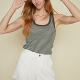 Ines Stripe Rib Tank - Dark Agave