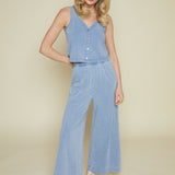 Mia Jersey Flare Pant - Medium Indigo