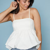 Ainsley Mixed Media Bubble Hem Top