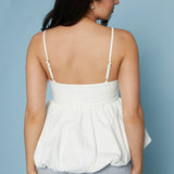 Ainsley Mixed Media Bubble Hem Top