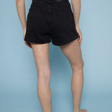 Joey Organic Denim Mom Shorts - Vintage Black