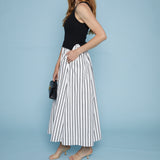 Lala Mixed Media Striped Maxi Dress