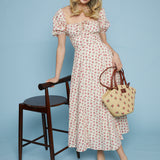 Marly Floral Puff Sleeve Midi Dress