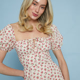 Marly Floral Puff Sleeve Midi Dress