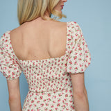 Marly Floral Puff Sleeve Midi Dress