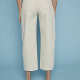 Elena High Rise Barrel Leg Jeans - Ecru