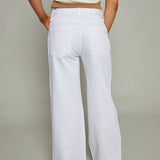 Jenna Low Slung Palazzo Jean - Optic White