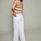 Jenna Low Slung Palazzo Jean - Optic White
