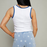 Rayna Colorblocked Rib Tank - White