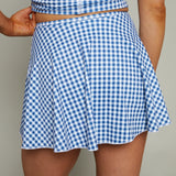Felicia Sporty Gingham Flared Skirt